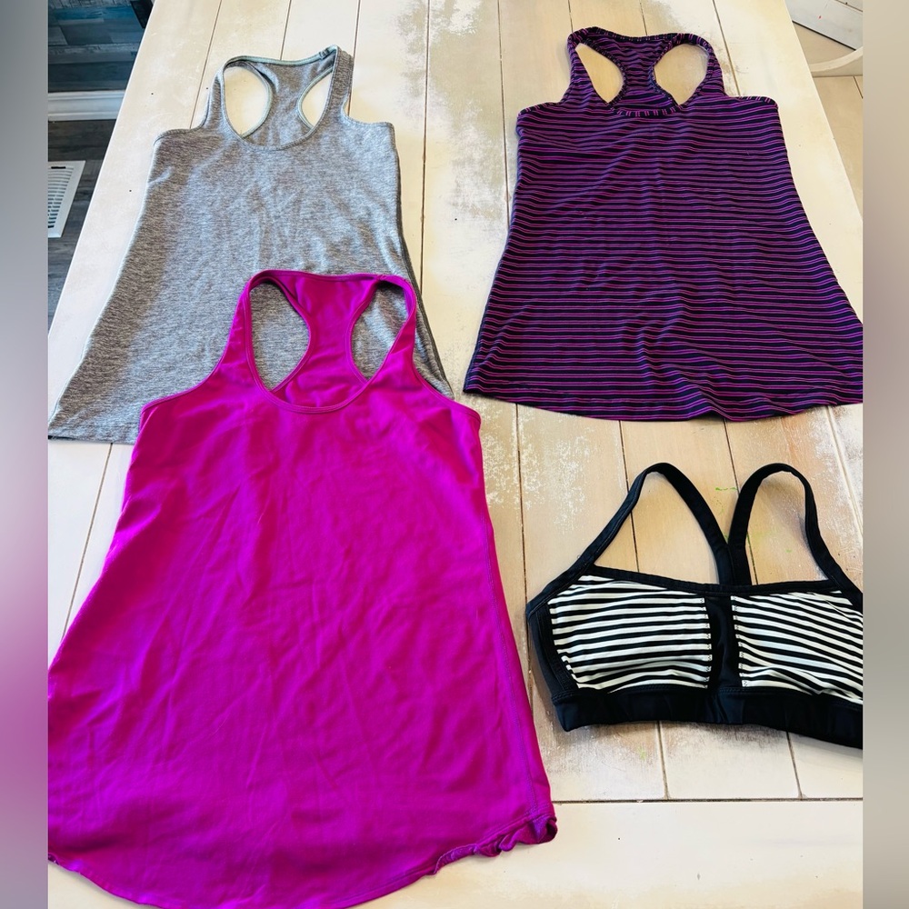 Lululemon bundle razorback tanks/sports bra